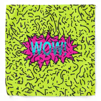 Neon Scribbles Over the Collar Dog Bandana 1980s Dog Bandana 