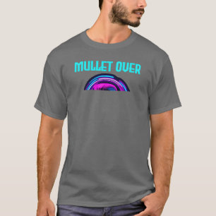 Neon Retro Barber Shop Sign 80s Style Mullet Hair T-Shirt