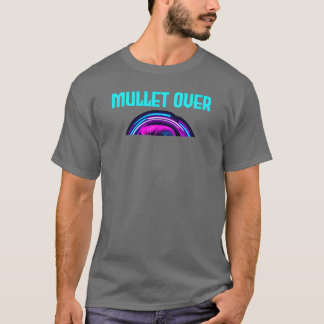 Neon Retro Barber Shop Sign 80s Style Mullet Hair T-Shirt