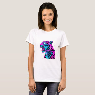 Neon Retro Jaguar – Vibrant Synthwave 80s Animal D T-Shirt