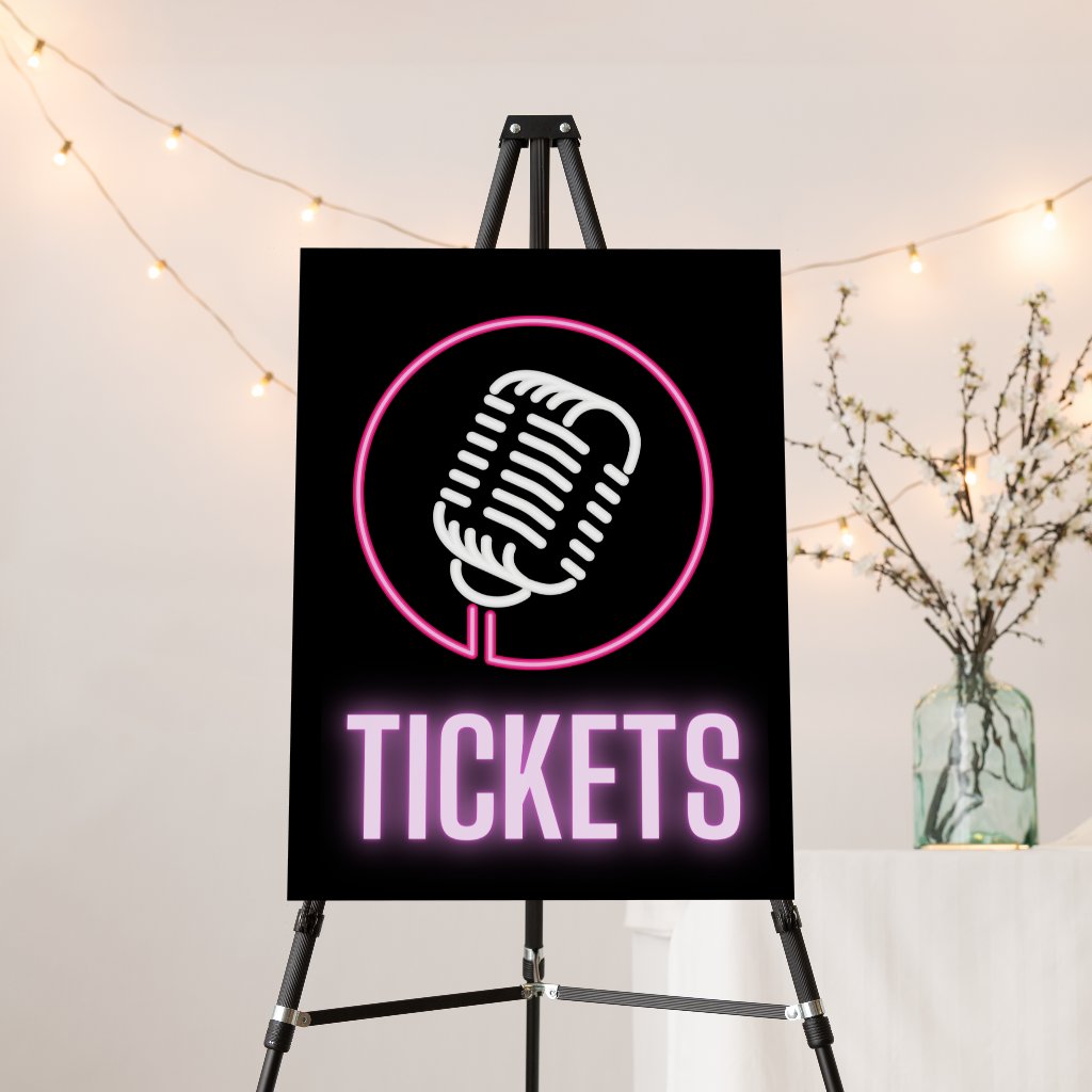 Neon Retro Mic Tickets