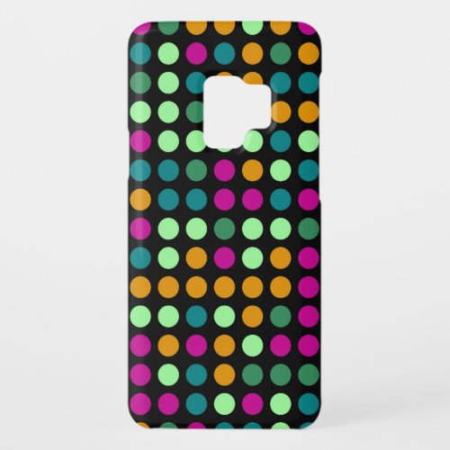 Neon Retro Polka Dots  Pink Green Yellow Aqua Case_Mate Samsung Galaxy S9 Case