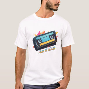 Neon Retro Sunset Cassette Tape Design  T-Shirt