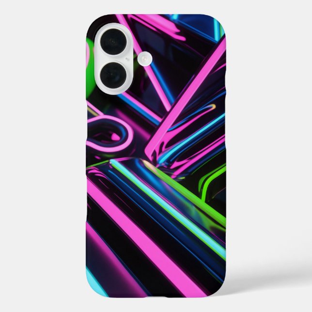 Neon Retro Wave Design – Electric Pink, Blue  Case-Mate iPhone Case (Back)