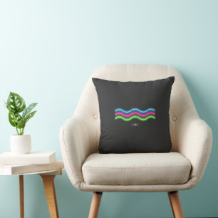 Neon Retro Wave Hoodie – Vibe Bold Minimalist  Throw Pillow