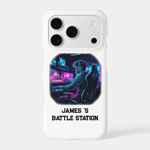 Neon RGB Cyberpunk Gamer Room Personalized Name iPhone 17 Pro Case