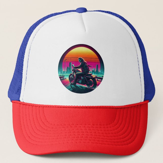 Neon Rider Trucker Hat (Front)