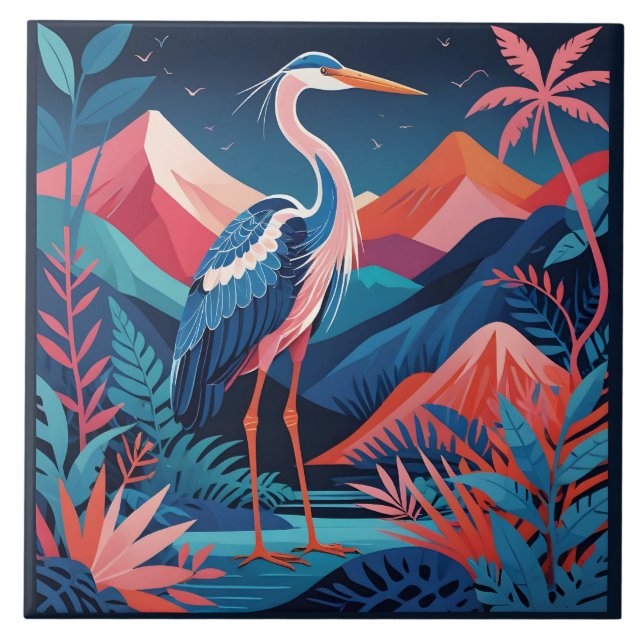 neon ridge heron tile (Front)