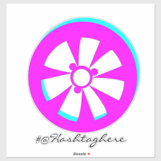 Neon Rim Pink Black Car Sticker (Sheet)