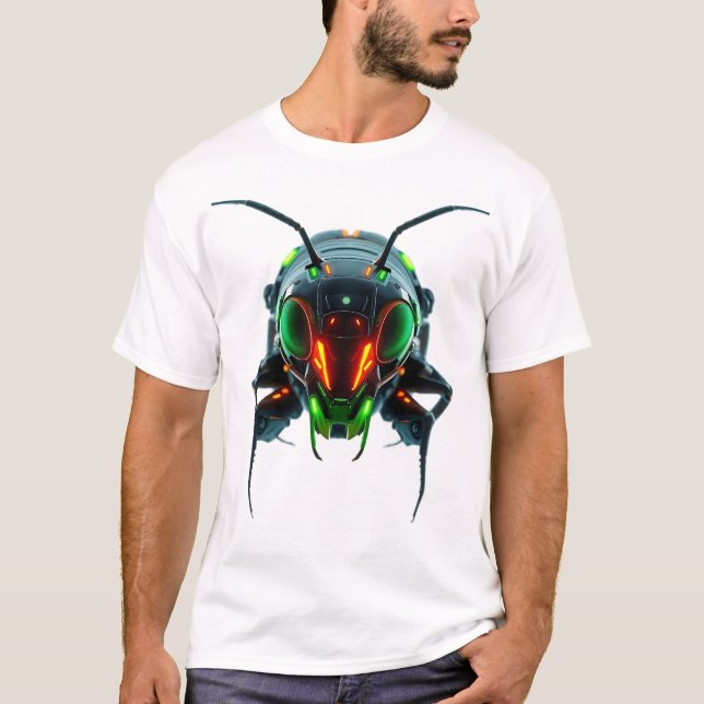 Neon Robotic Termite Face T-Shirt (Front)