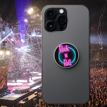 Neon Rock And Roll Popsocket by DizzyDebbie at Zazzle