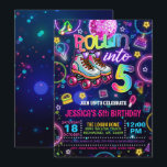 Neon Roller Skate 5th Birthday Invitation<br><div class="desc">Perfect Invitation to Celebrate that special Birthday!</div>