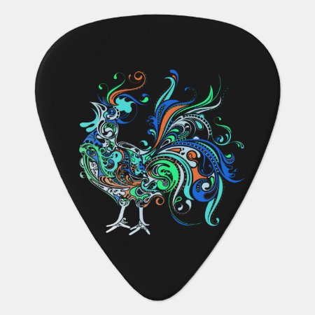 Neon Rooster Guitar Pick