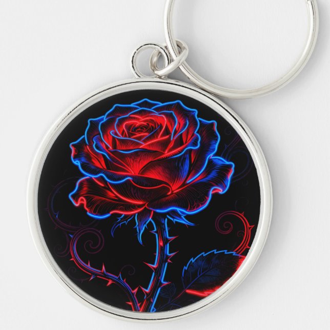 Neon Rose Keychain (Front)