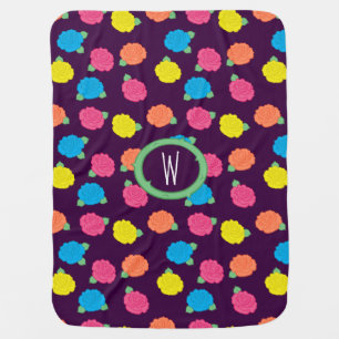 Neon Roses Baby Blanket