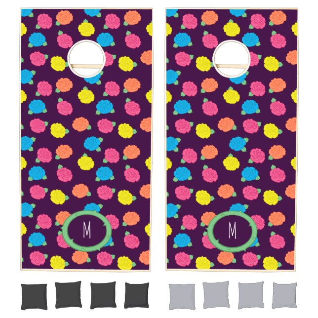 Neon Roses Cornhole Set (Set)