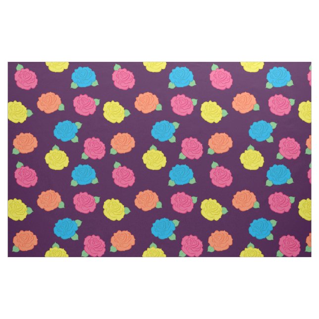 Neon Roses Fabric (Fat Quarter)