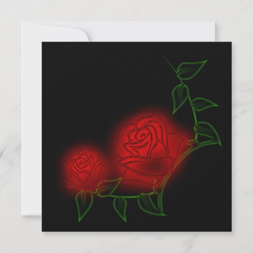 Neon Roses Goth Wedding Invitation