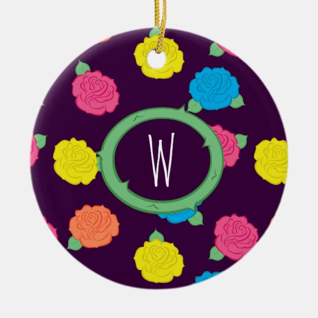 Neon Roses Ornament (Front)