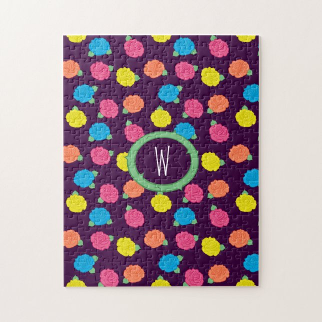 Neon Roses Puzzle (Vertical)