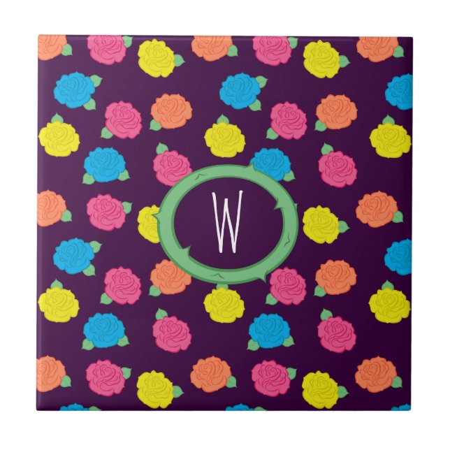 Neon Roses Tile (Front)