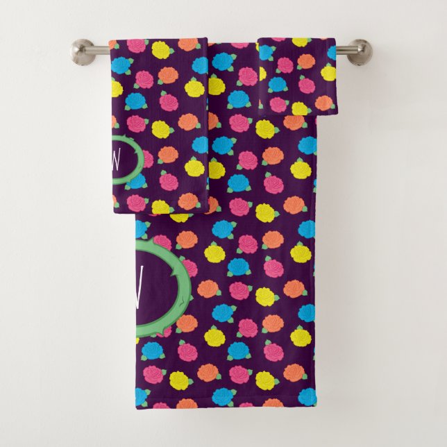 Neon Roses Towel Set (Insitu)