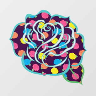 Neon Roses Wall Decal