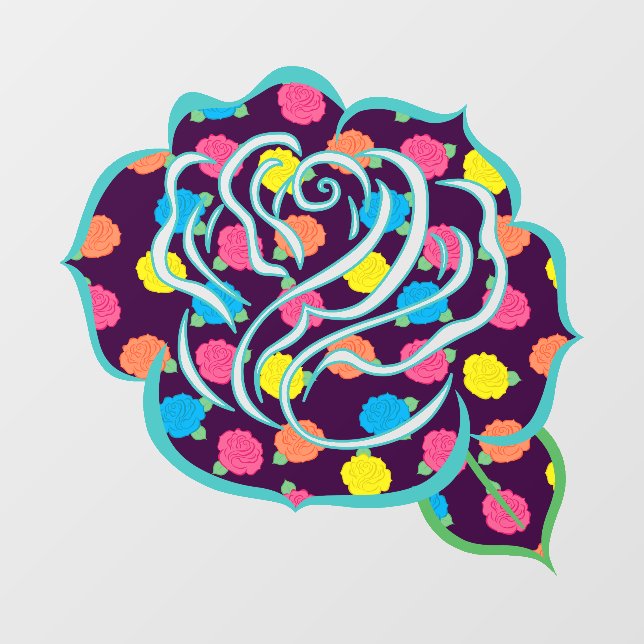 Neon Roses Wall Decal (Front)