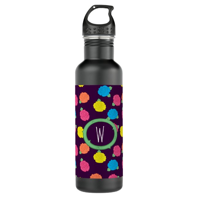 Neon Roses Water Bottle (Front)