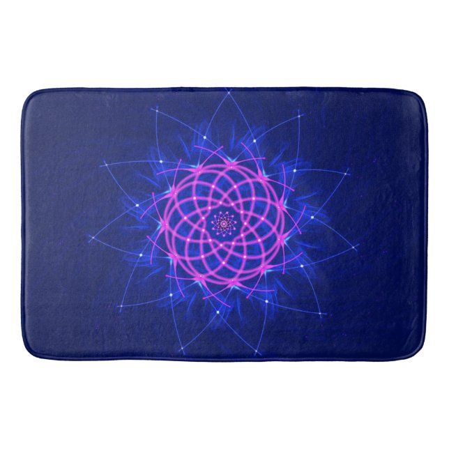Neon Rosette Glow Bath Mat (Front)