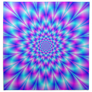 Neon Rosette in Blue and Pink Cloth Napkin