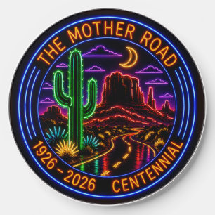 Neon Route 66 Centennial Mother Road Desert Night  Wireless Charger