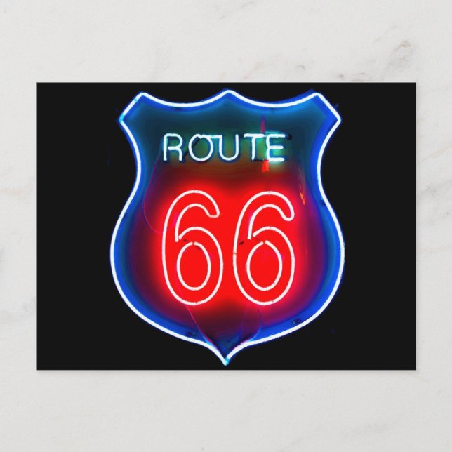 Neon Route 66 Sign Postcard (Front)