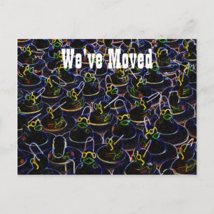 Neon Rubber Ducks Cute New Address Postcard