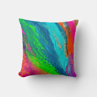 Neon Rush: An Explosion of Color and Energy er Throw Pillow