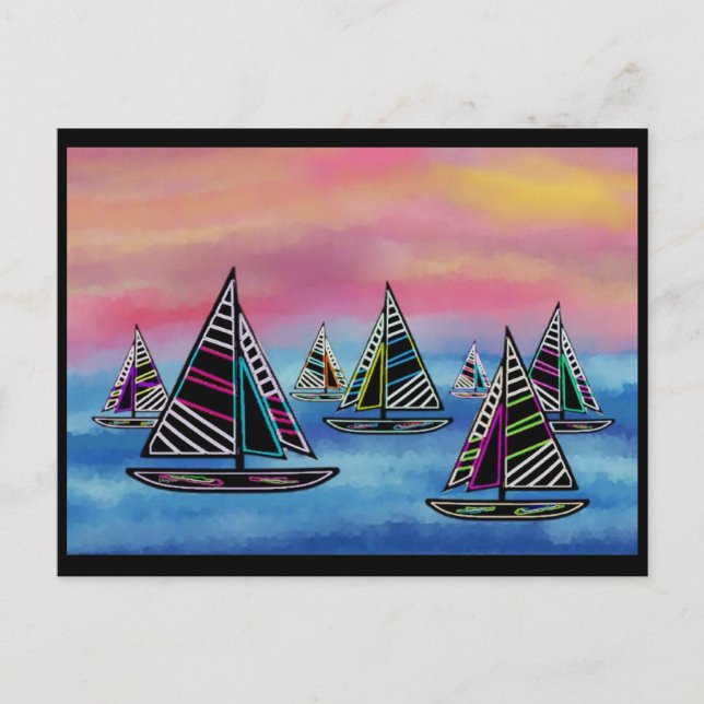 Neon Sails in the Sun Postcard (Front)