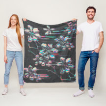 Neon Sakura Glitch – Futuristic Floral Pattern