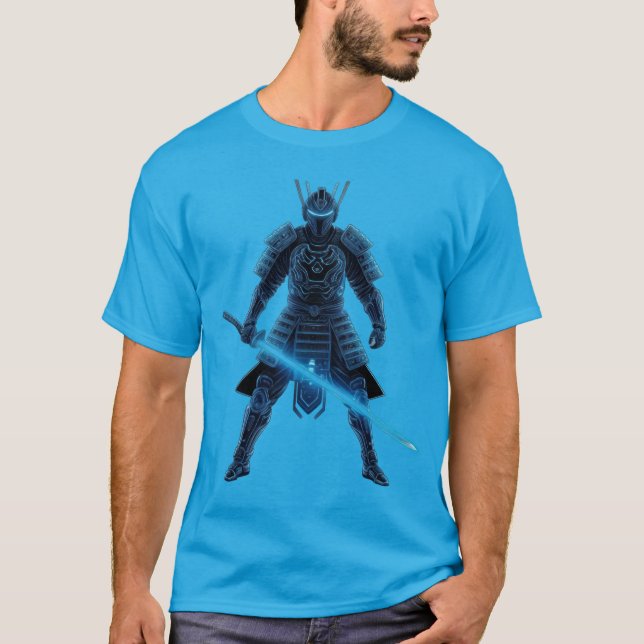 Neon Samurai: Cyber Warrior T-Shirt (Front)