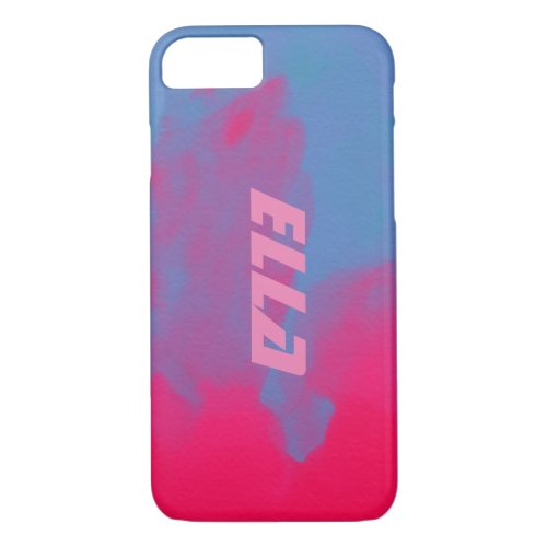 NEON Sand Trendy Red Pink Blue Gradient Name Block iPhone 87 Case