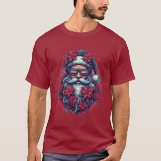 Neon Santa Christmas Street Art T-Shirt