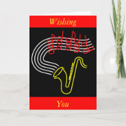 Neon Saxophone And Music Notes Custom Birthday at Zazzle