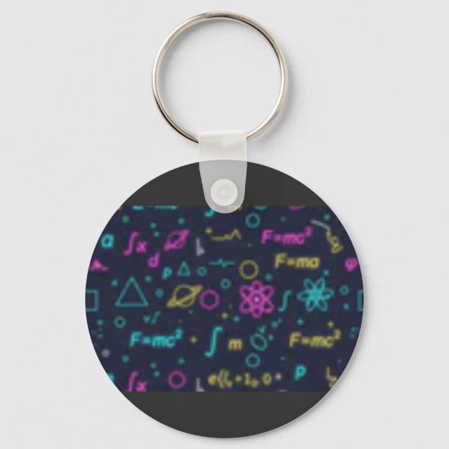 Neon Science & Math Formulas Pattern T-Shirt | Phy Keychain (Front)