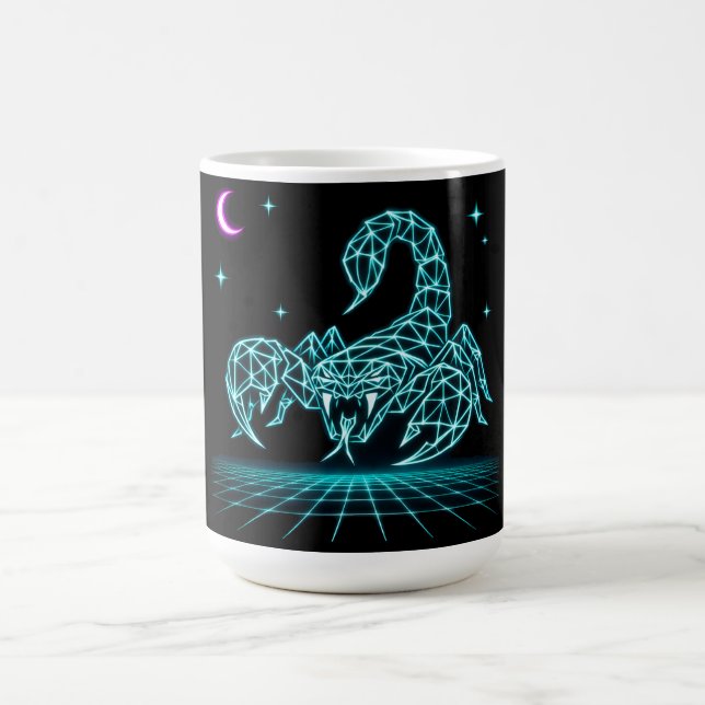 Neon Scorpion Synthwave – Electric Sting Retro Coffee Mug (Center)