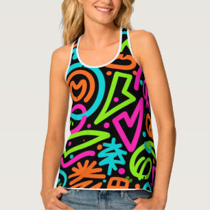 Neon Scribble Splash tank top– Retro Pop Vibes