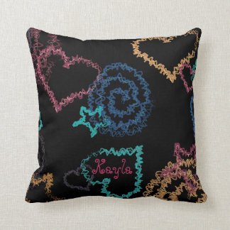 Neon Scribble Throw Pillow