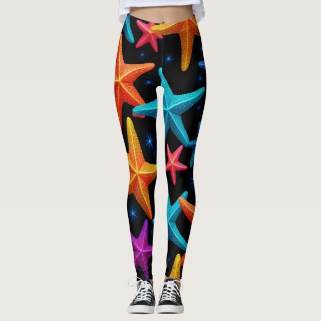 Neon sea stars leggings (Front)