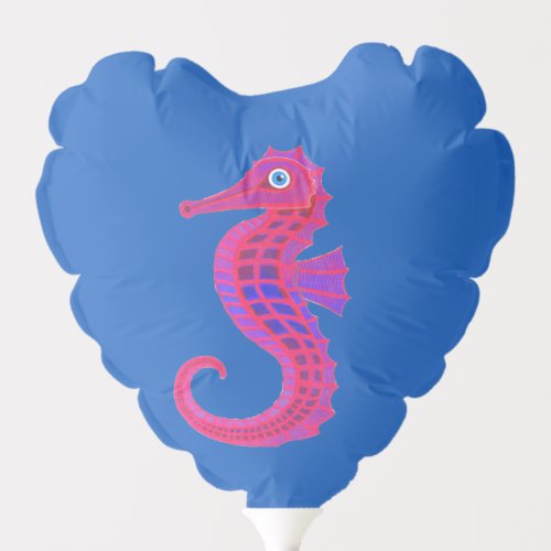 Neon Seahorse heart balloon
