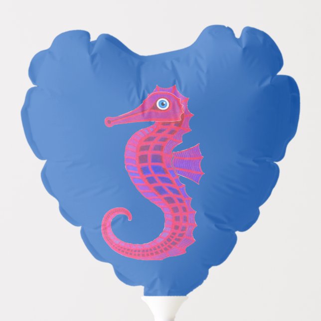 Neon Seahorse (heart) balloon (Front)