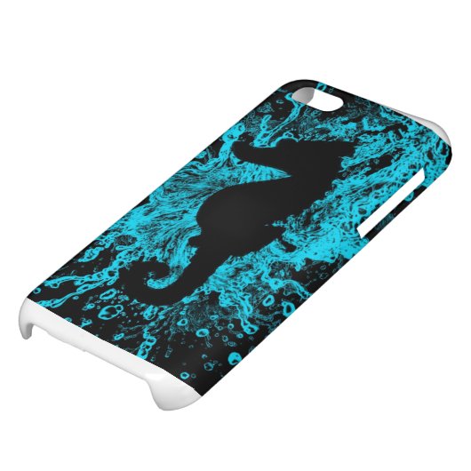 Neon seahorse iphone 5C case, turquoise Case (Bottom)
