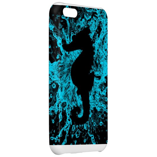 Neon seahorse iphone 5C case, turquoise Case (Back Right)